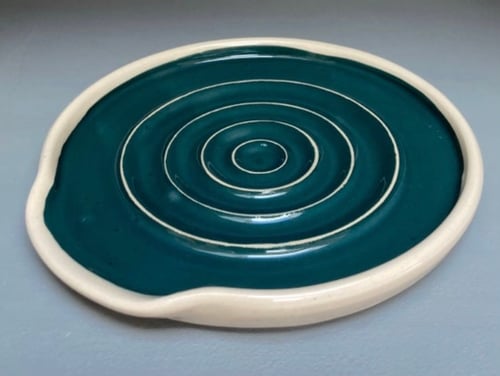 Image of Teal Green Ceramic Spoon rest