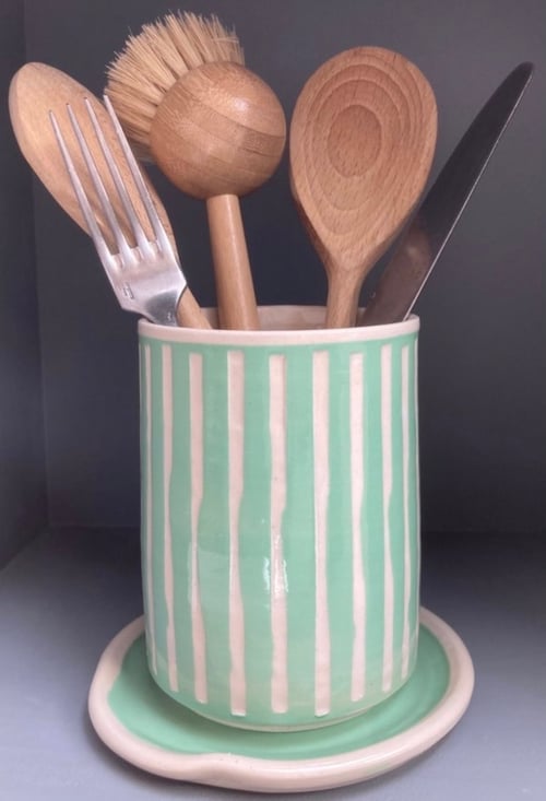 Image of Pale Green Ceramic Spoon rest