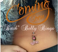 Image 2 of "Bitch" Rhinestone Belly Ring