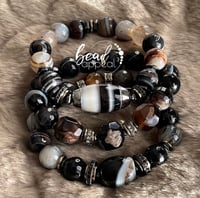 Image 1 of Black, White and Brown Agate