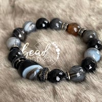 Image 4 of Black, White and Brown Agate