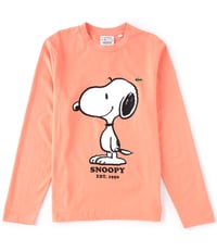 Image 1 of Lacoste x Peanuts Snoopy-print Long Sleeve Tshirt In Coral Pink