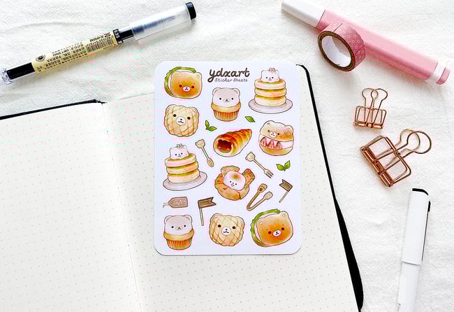 Bear Cafe Sticker Sheet