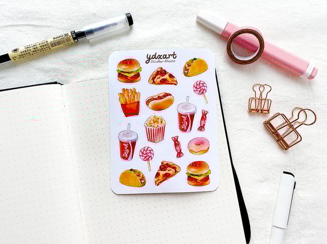Fast Food Sticker Sheet