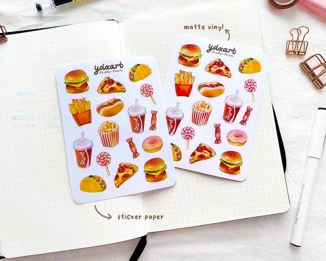 Fast Food Sticker Sheet