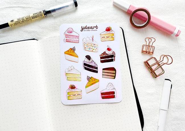 Cake Slices Sticker Sheet