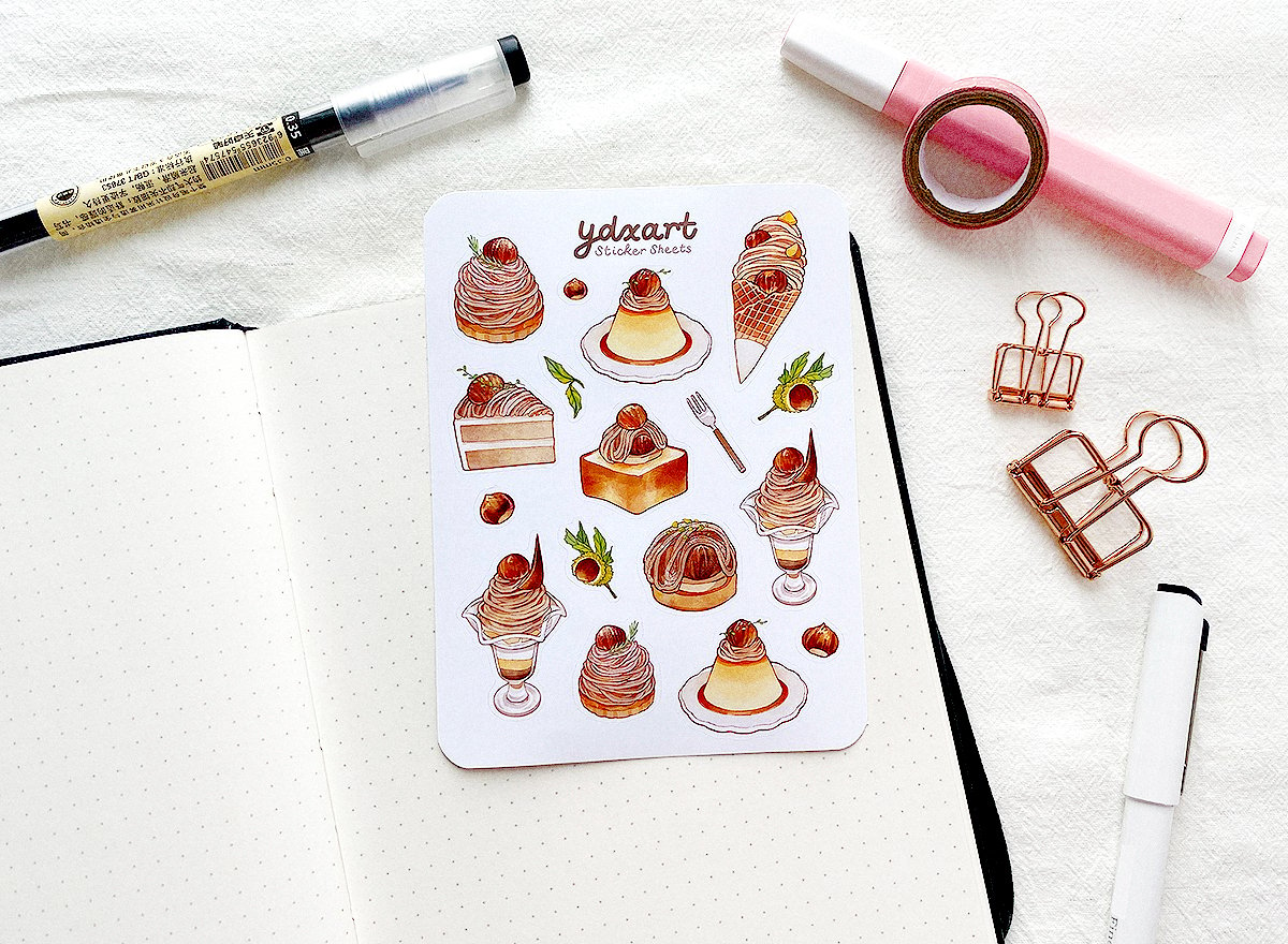 autumn cottagecore sticker sheet