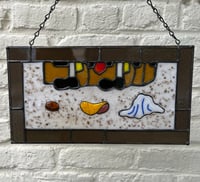 Image 1 of Stained glass "I've got all the friends I need right here" panel