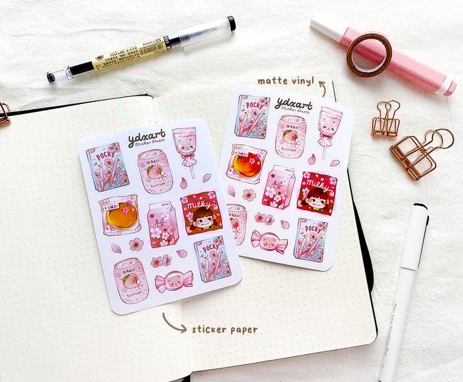 Cherry Blossom Snacks Sticker Sheet