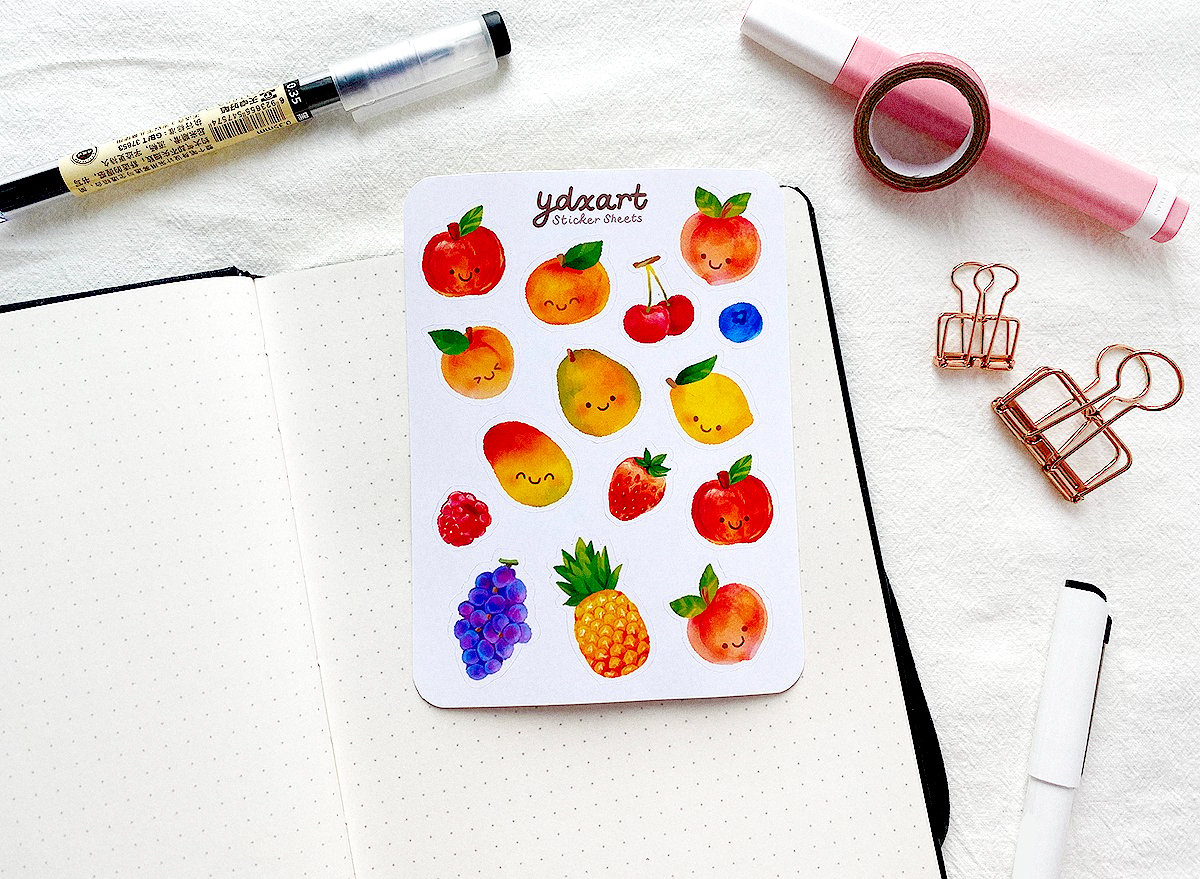 Fruits Sticker Sheet | ydxart