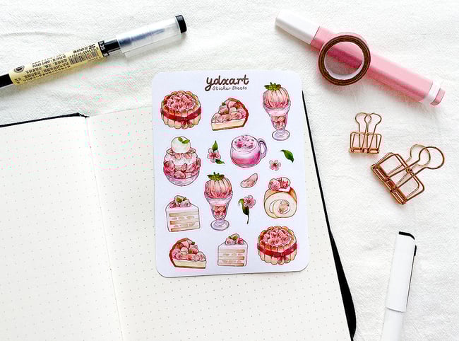 Peach Dessert Sticker Sheet