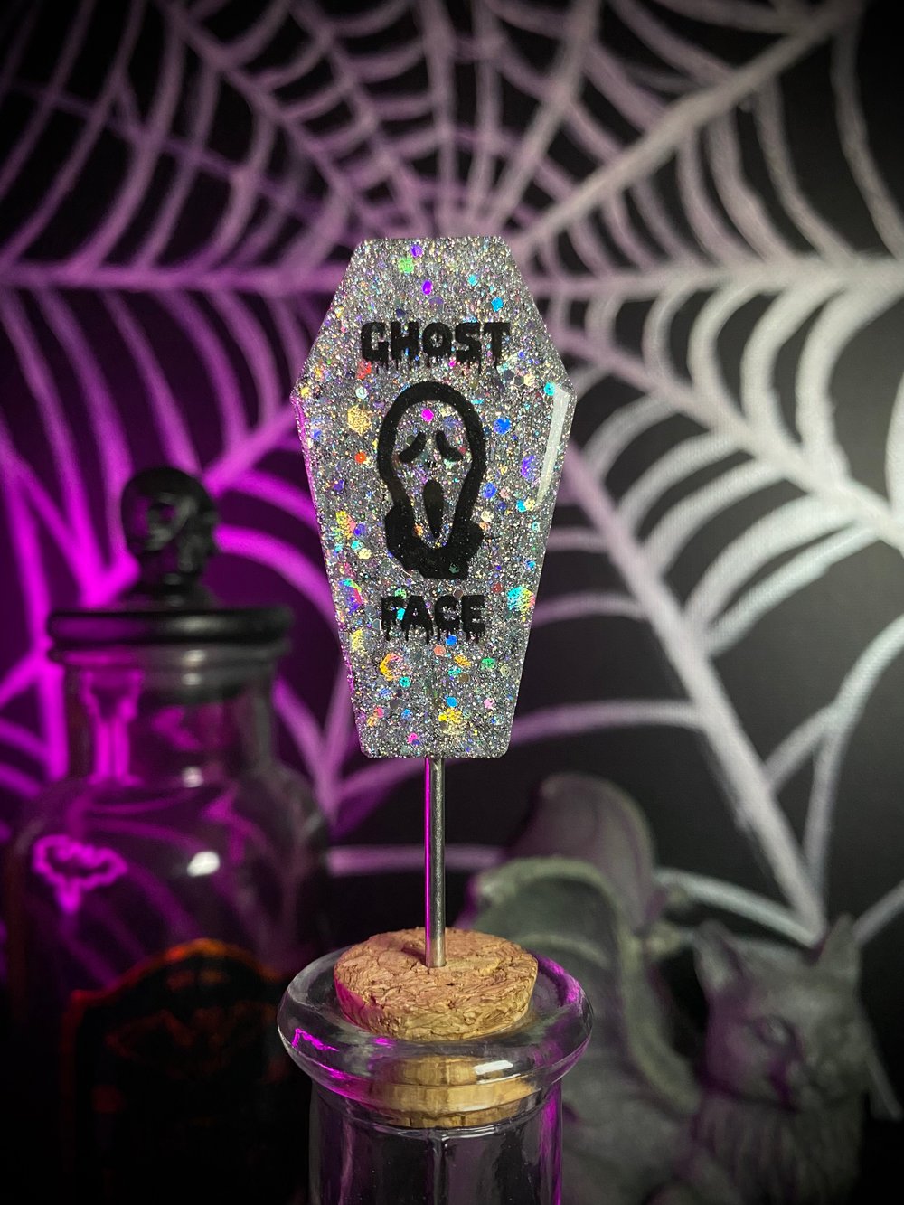 Silver Holographic Slashers Handmade Coffin Bowl Pokers