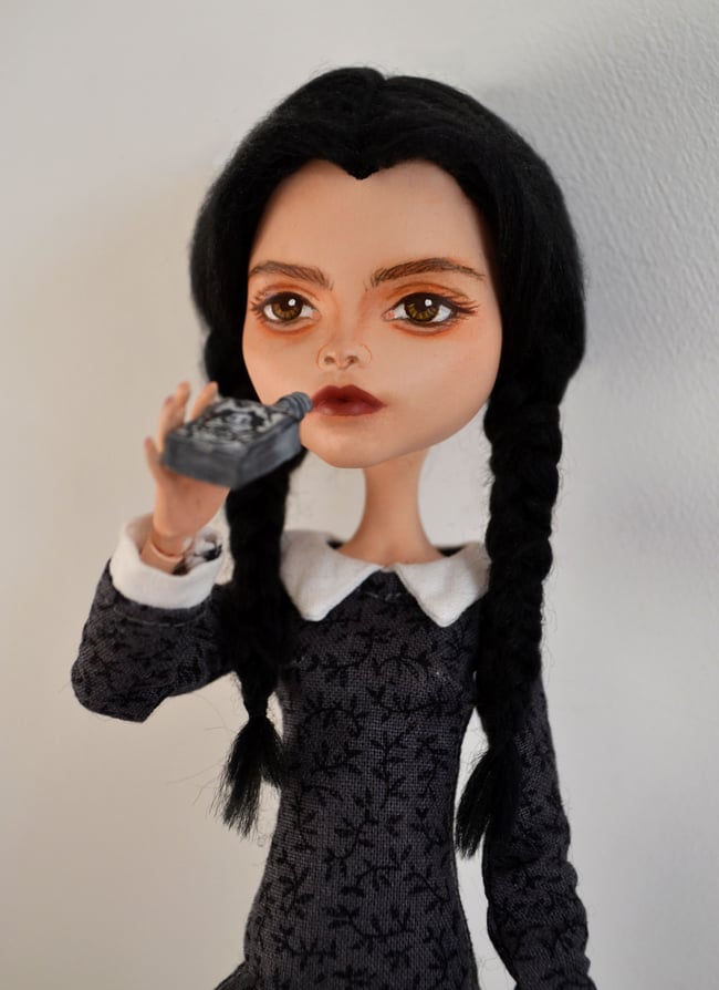 Wednesday | handmade art doll - OOAK Custom Addams family figure (MADE ...