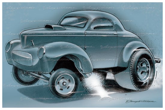 Image of "Willys Gasser" Print: 18 x 12