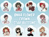 BNHA Flower Crown Star Buttons