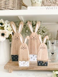 Image 1 of SALE! Monochrome Wooden Bunnies ( 2 options )