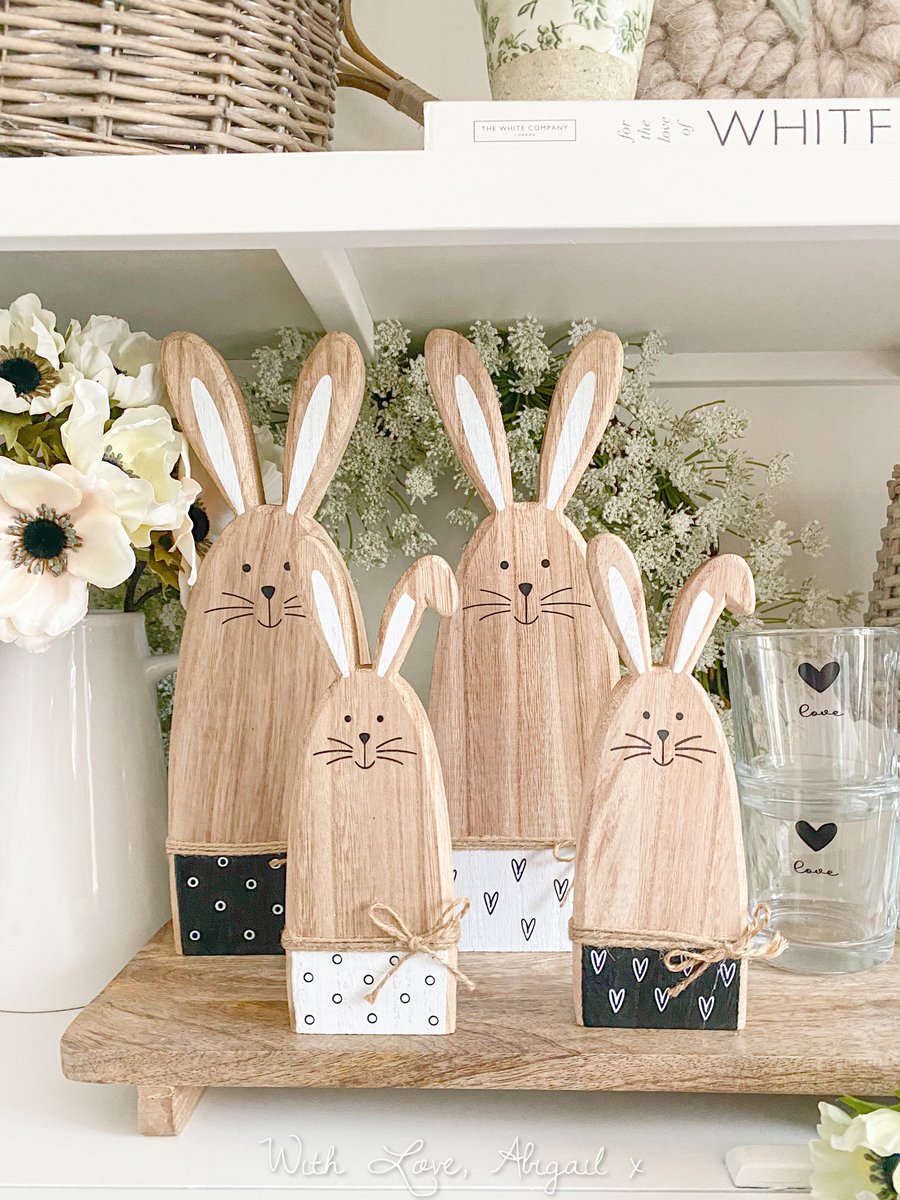 SALE! Monochrome Wooden Bunnies ( 2 options ) | With Love Abigailx