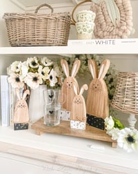 Image 2 of SALE! Monochrome Wooden Bunnies ( 2 options )