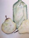 Fruit and Glass Bottle Water color