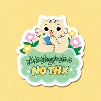 Image 1 of No Thx Cat Sticker