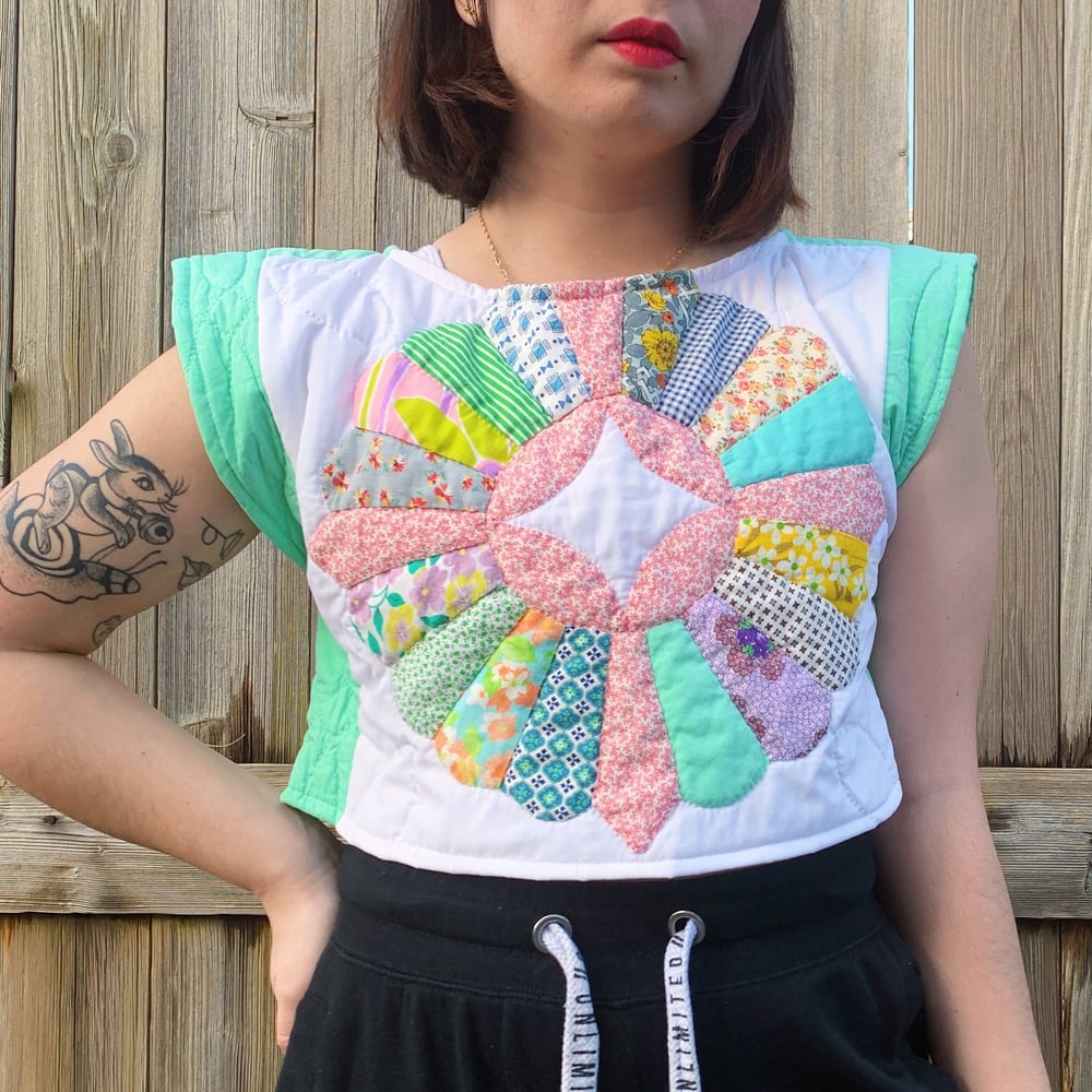 Image of Quilted Crop Top — Dresden Plate