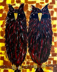 Kevin Seconds ORIGINAL 16x20 acrylic/canvas, 'Amy Cayton & Larissa Jefferson'