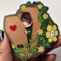 Image 4 of Flowey and Chara Coffin Charm