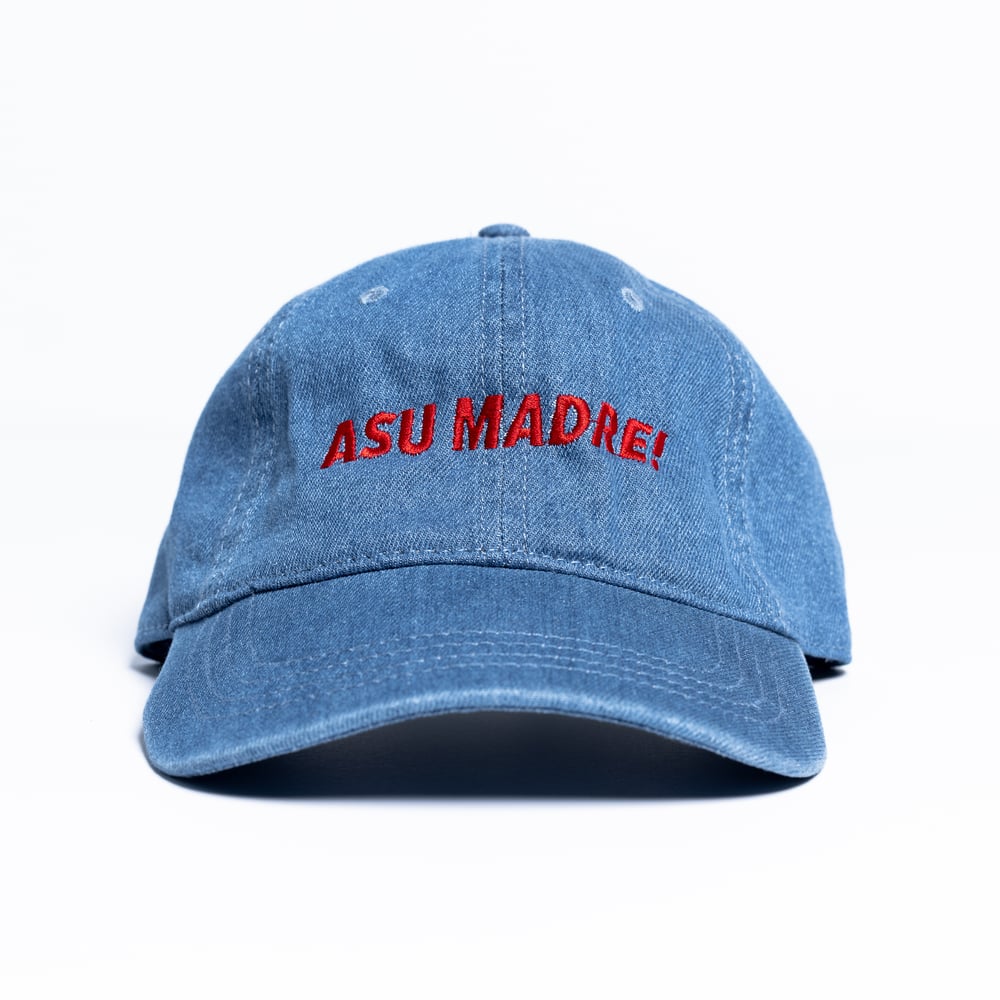 Image of Asu Madre! Denim Dad Hat Red