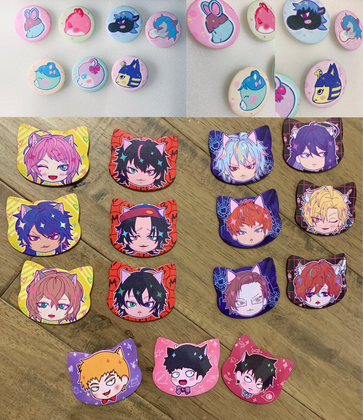 Image of Last Chance Buttons - Mob Psycho 100, Hypmic, Animal Crossing