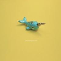 Image 5 of Green narwhal figurine