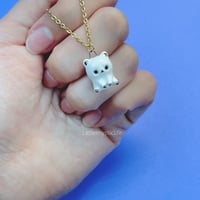 Image 1 of Tiny white bear necklace