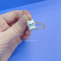 Image 3 of Tiny white bear necklace