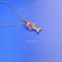 Image 2 of pink narwhal necklace