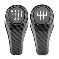 Image 1 of Carbon Fibre/ M Sport Manual Leather Gear Knob Shifter Stick BMW 3er E46 E60 E61 E81 E82 E87 E88 E90