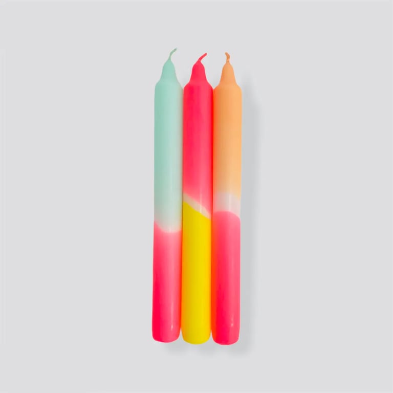 SET DE 3 BOUGIES DIP DYE NEON - SUNSHINE CLUB, PINK STORIES Image 2