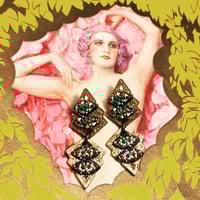 Image 5 of DREAM GLITTER / PLISSÉ Peacock Double Earring