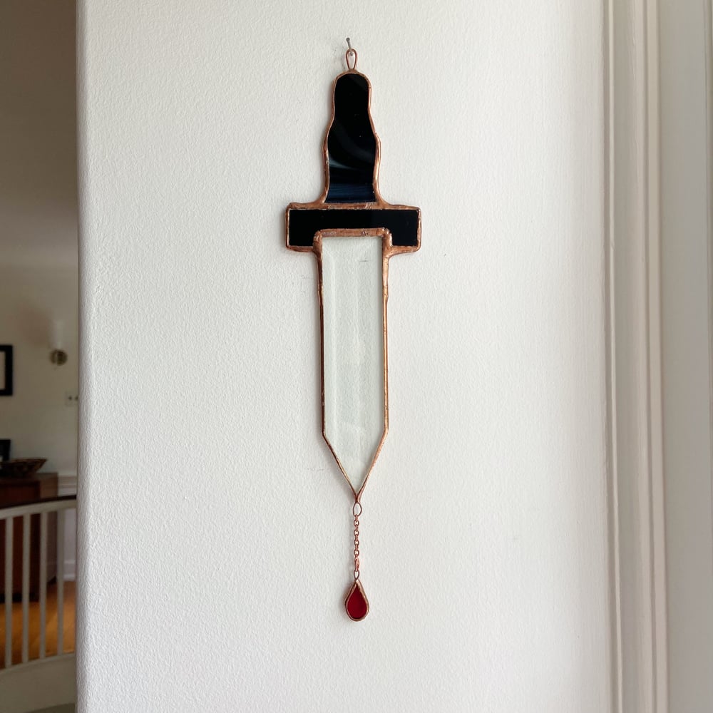 Image of Ornamental Stained Glass Dagger / Knife Suncatcher