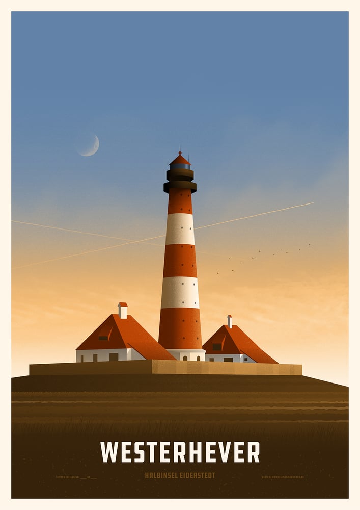 Image of Westerhever Leuchtturm Screenprint