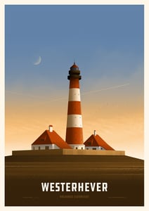 Image of Westerhever Leuchtturm Screenprint