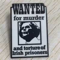 Wanted poster pin badge