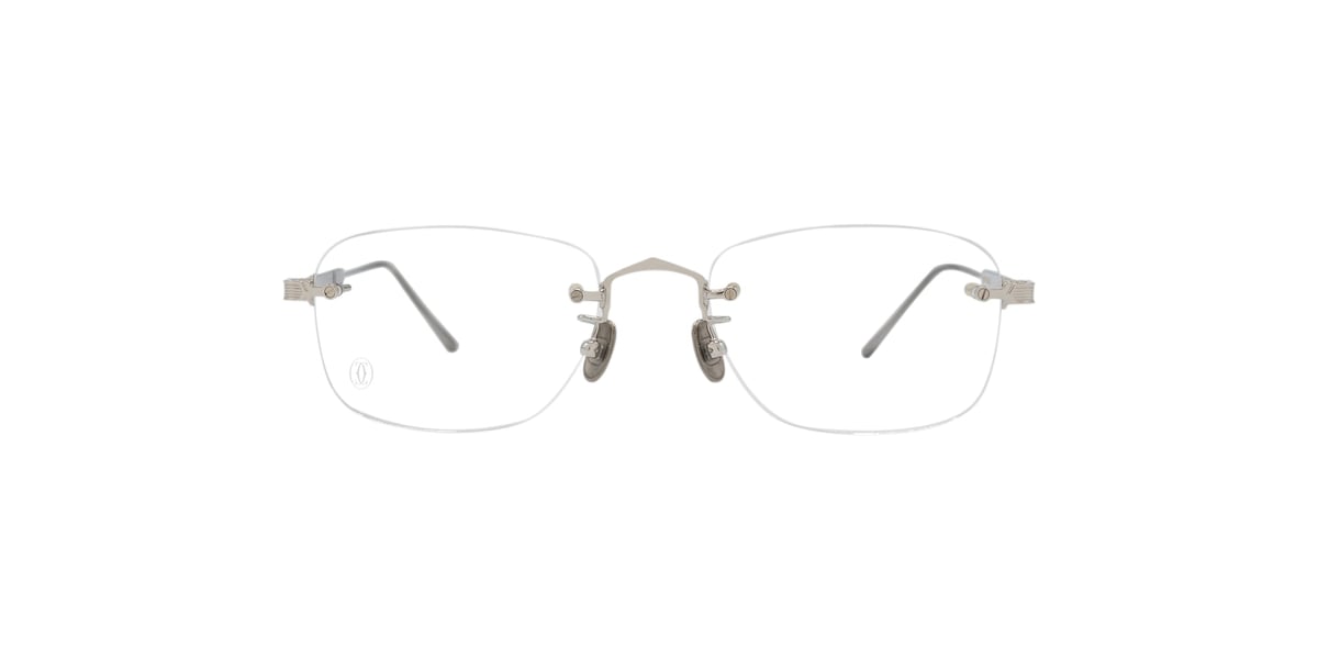 Cartier CT0228O Silver Silver Rimless Square Men Eyeglasses