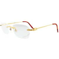 Image 2 of CARTIER GOLD RECTANGLE RIMLESS OPTICAL UNISEX EYEWEAR CT0050O 001