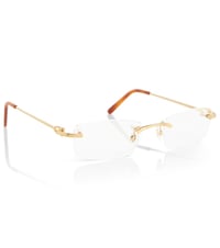 Image 3 of CARTIER GOLD RECTANGLE RIMLESS OPTICAL UNISEX EYEWEAR CT0050O 001