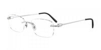 Image 2 of CARTIER SILVER RECTANGLE RIMLESS OPTICAL UNISEX EYEWEAR CT0050O 002