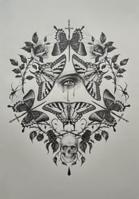 Print - Crying Eye and Butterflies