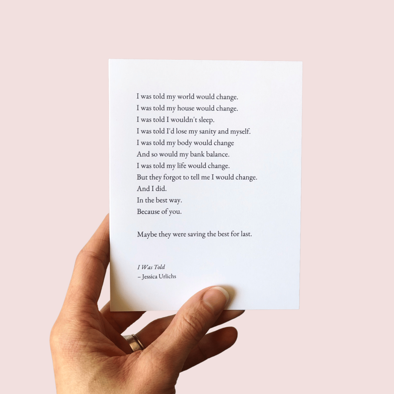 'I Was Told' Card | Jessica Urlichs