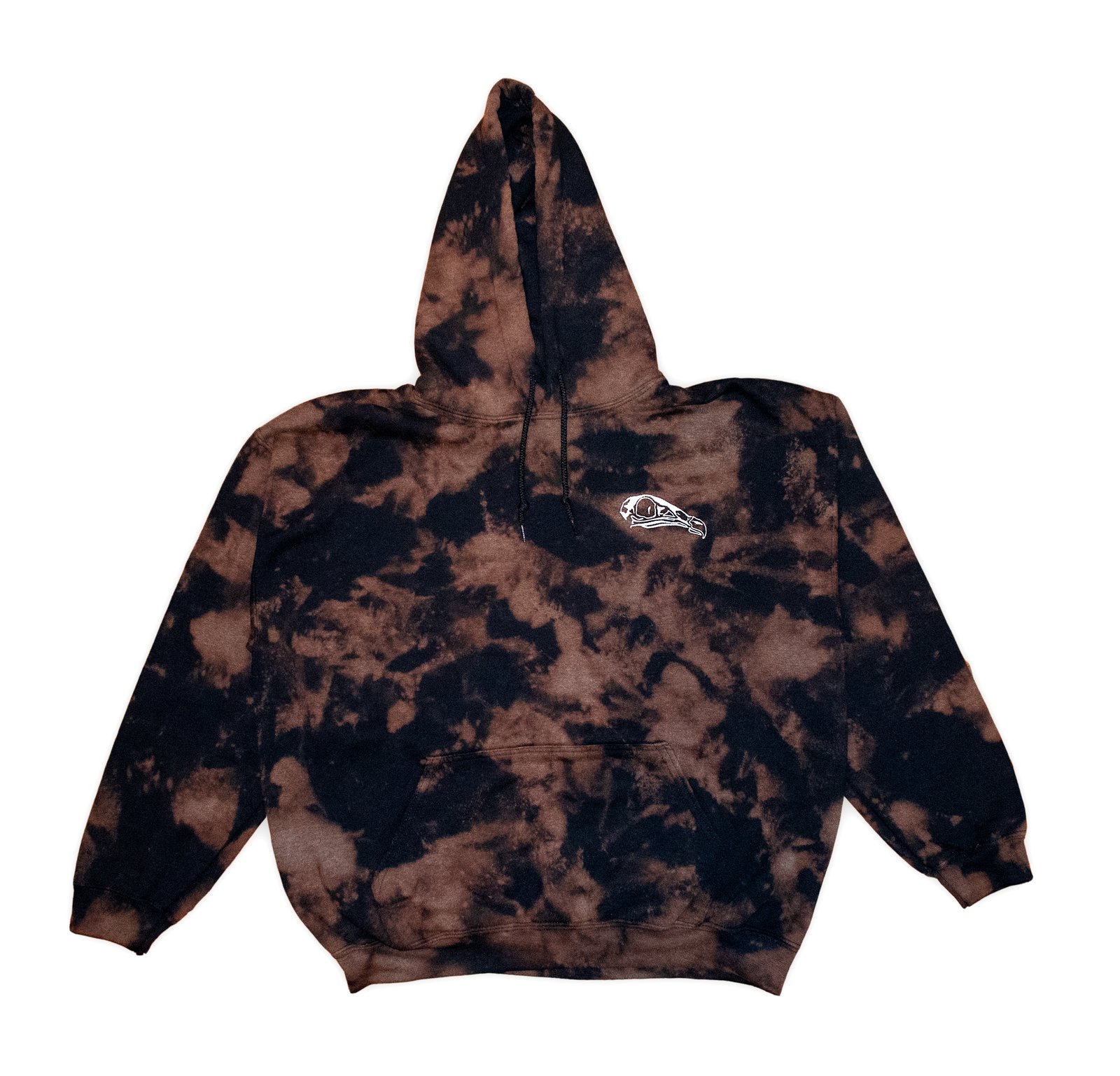 Acid Wash Embroidered Logo Hoodie