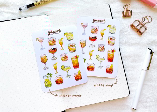 Cocktails Sticker Sheet