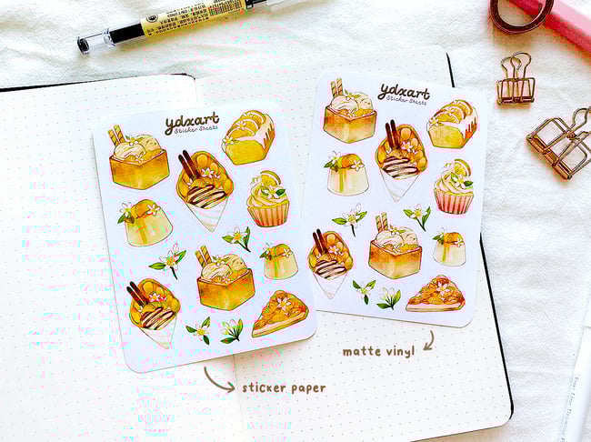 Orange Desserts Sticker Sheet
