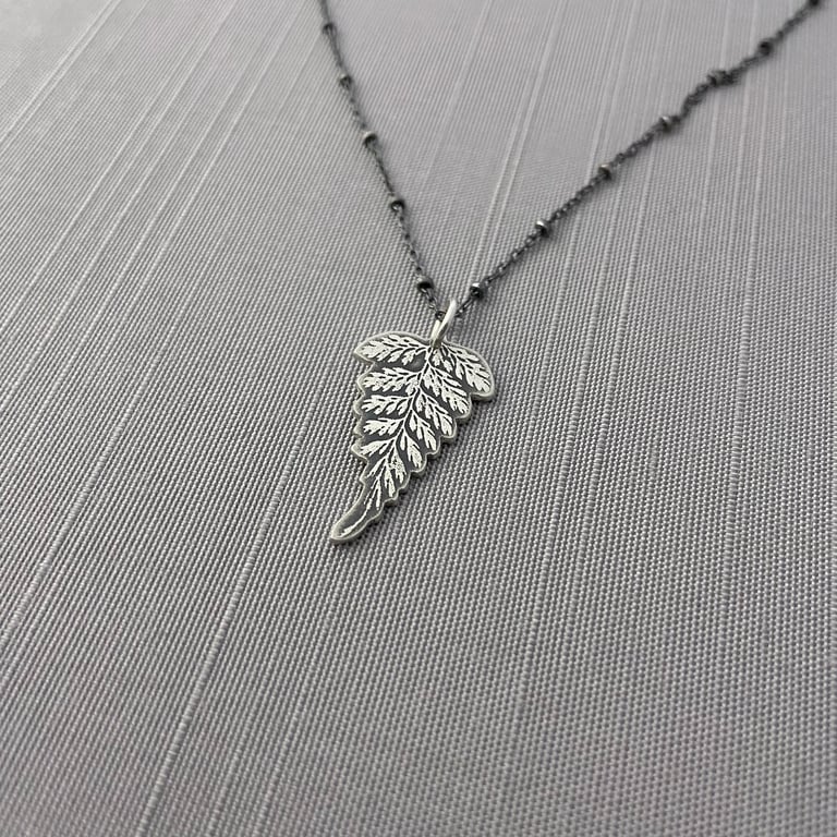 Sterling Silver Fern Frond Necklace